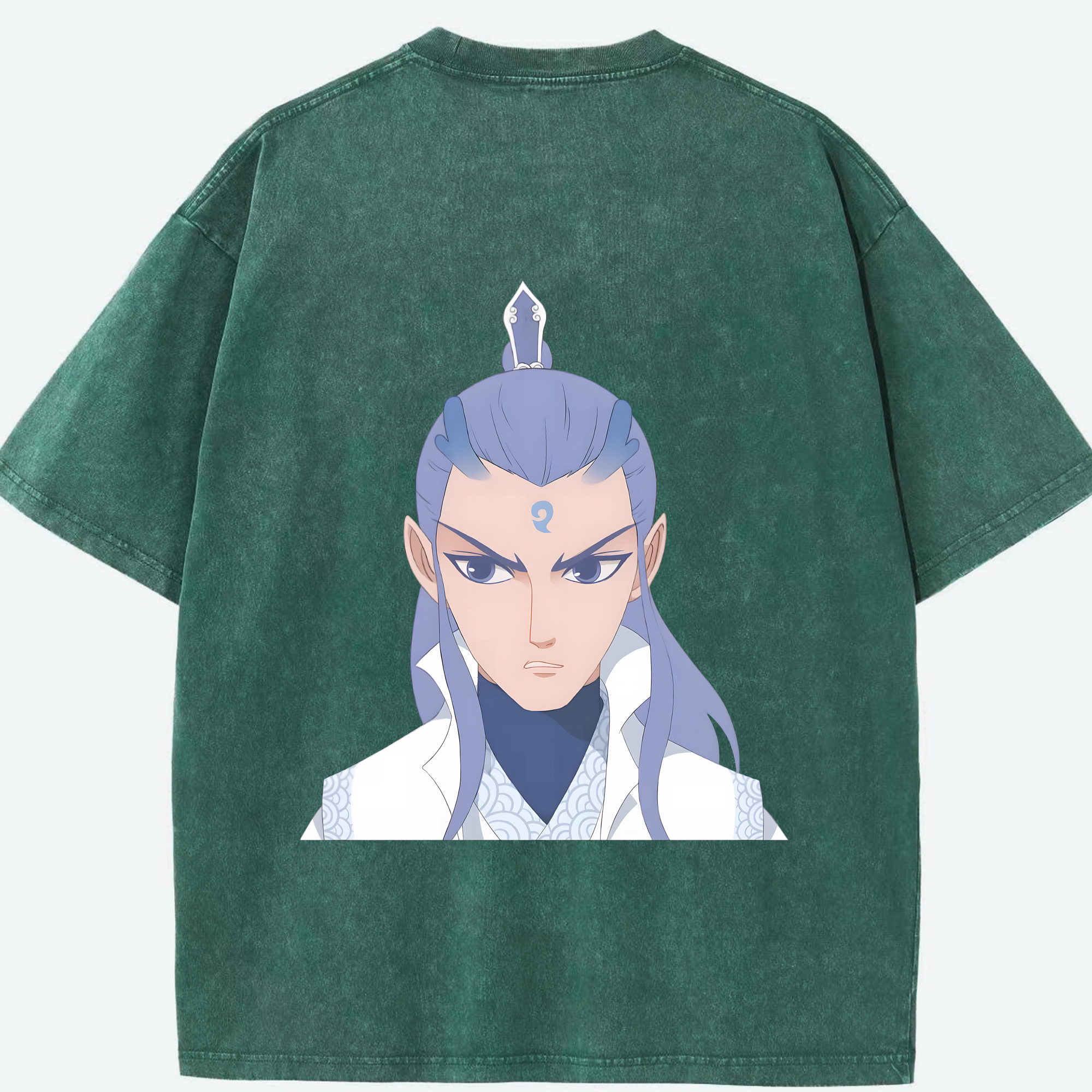（画像用） Ne Zha 2 ナタ 魔童の大暴れ 綿100% ヴィンテージ風 半袖Tシャツ（背面プリント）